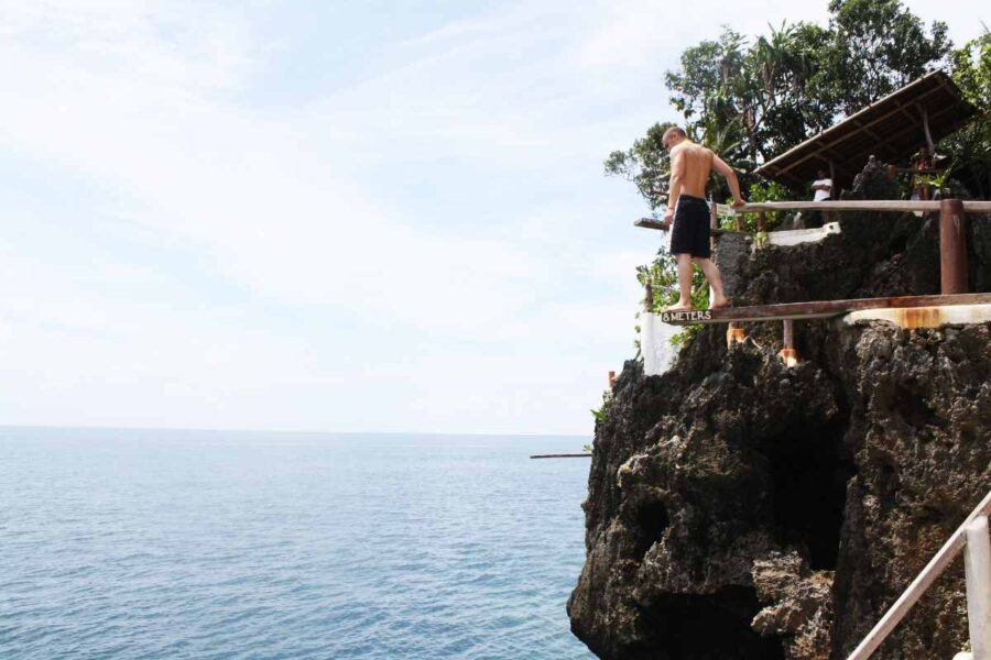 Cliff Diving and Jumping in Boracay Island the Philippines