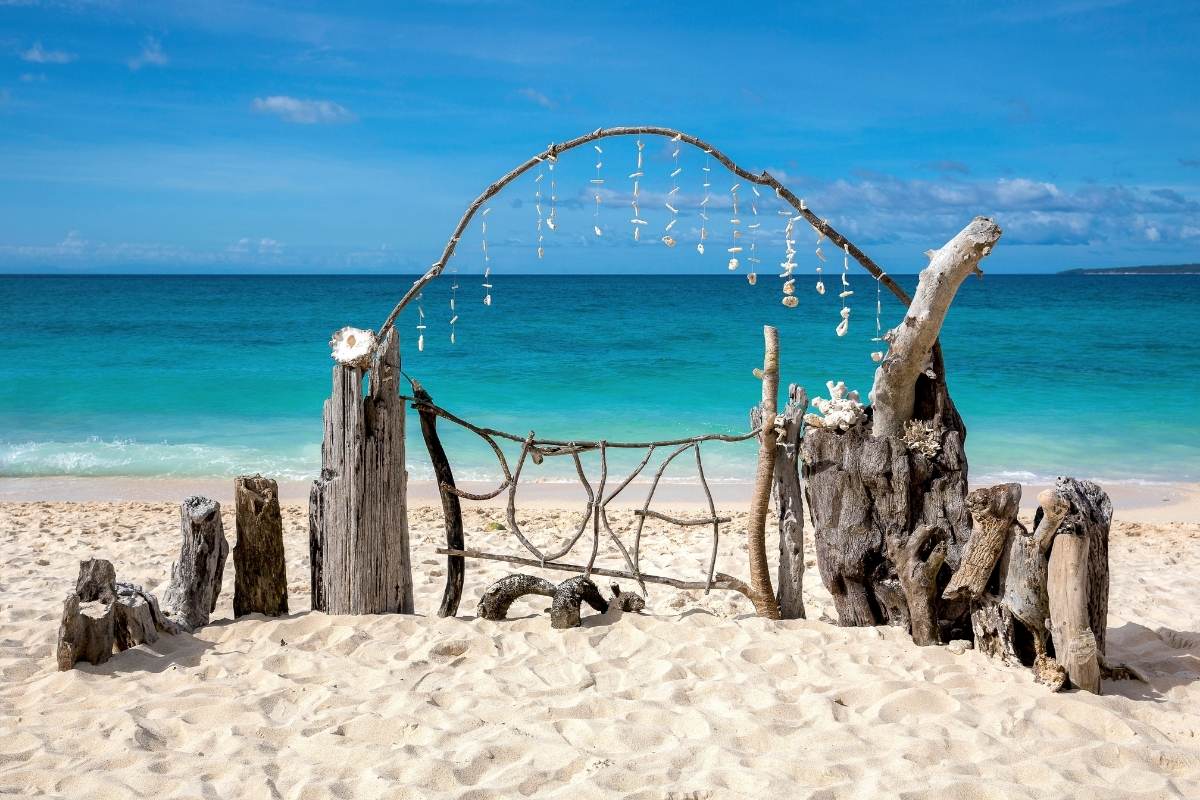 Beautiful Puka Beach in Boracay Island, Philippines